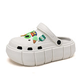 2022 Women Sandals Summer High Heels Light Hole Shoes Clogs EVA New Home Garden Ladies Girls Beach Flat Female Slippers