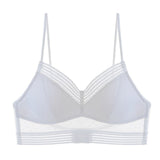 Backless Strapless Bra Push Up Plus Size Women Bralette Wire Free Sexy Lace Thin Dots Mesh Lingerie Brassiere Low Back Underwear