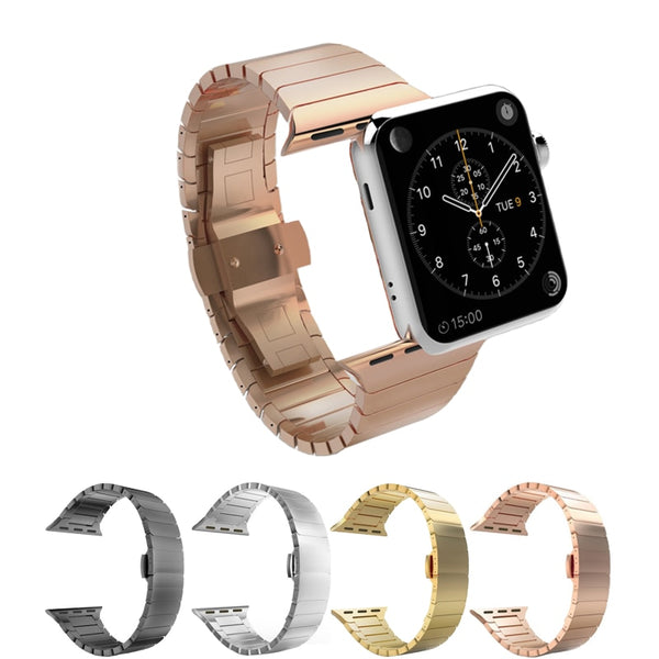 stainless steel strap for apple watch band 42mm 38mm 44mm 40mm metal Butterfly buckle watchband for iwatch bracelet 5/4/3/2/1
