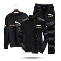 2019 New Men Sets Fashion Autumn Spring Sporting Suit Sweatshirt +Sweatpants Mens Clothing 3 Pieces Sets Slim Tracksuit