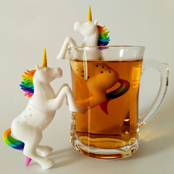 Food Grade Leaf Herbal Spice Filter Diffuser Silicone Tea Bag Unicorn Shape Filter Loose 1 Pc Tea Infuser Strainers