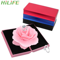 HILIFE Foldable Rose Ring Box Jewelry Creative Gift Jewelry Display Boxes Gift Box For Rings 1pcs Valentine&#39;s Day Wedding