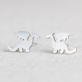 Stainless Steel Animal Heart Star Moon Stud Earrings for Women Korean Minimalist Earrings Jewelry Accessories