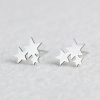 Stainless Steel Animal Heart Star Moon Stud Earrings for Women Korean Minimalist Earrings Jewelry Accessories