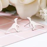 Stainless Steel Animal Heart Star Moon Stud Earrings for Women Korean Minimalist Earrings Jewelry Accessories