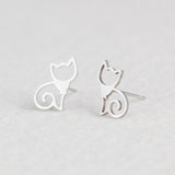 Stainless Steel Animal Heart Star Moon Stud Earrings for Women Korean Minimalist Earrings Jewelry Accessories