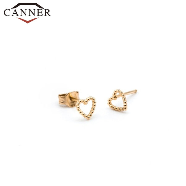 Simple Cute Mini heart-shaped Stud Earrings for Women 925 Sterling Silver love sweet INS Earrings Girl&#39;s Fashion Gift