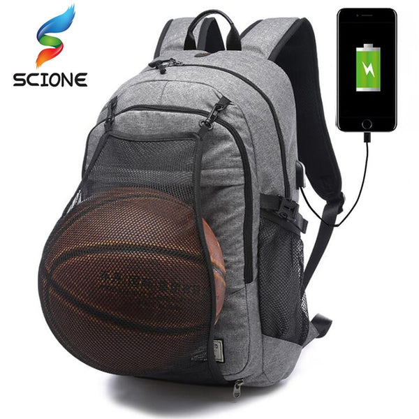 Outdoor Men&#39;s Sports Gym Bags Basketball Backpack School Bags For Teenager Boys Soccer Ball Pack Laptop Bag Football Net Gym Bag