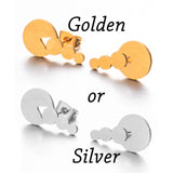 Golden Korean Minimalist Golden Iron Stainless Steel Triangle Stud Earrings for Women Fashion 2019 Jewelry Accessories Gift