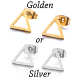 Golden Korean Minimalist Golden Iron Stainless Steel Triangle Stud Earrings for Women Fashion 2019 Jewelry Accessories Gift