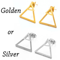 Golden Korean Minimalist Golden Iron Stainless Steel Triangle Stud Earrings for Women Fashion 2019 Jewelry Accessories Gift