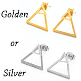 Golden Korean Minimalist Golden Iron Stainless Steel Triangle Stud Earrings for Women Fashion 2019 Jewelry Accessories Gift