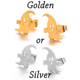 Golden Korean Minimalist Golden Iron Stainless Steel Triangle Stud Earrings for Women Fashion 2019 Jewelry Accessories Gift