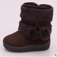 Girls Snow Boots New Fashion Comfortable Thick Warm Kids Boots Lobbing Ball Thick Children Winter Cute Boys Boots Princess Shoes