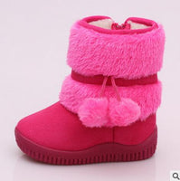 Girls Snow Boots New Fashion Comfortable Thick Warm Kids Boots Lobbing Ball Thick Children Winter Cute Boys Boots Princess Shoes