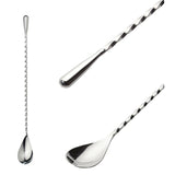 1pcs stainless steel stick fork spoon cocktail spoon spiral kitchen utensils double stick stir stick cocktail bar bar utensils