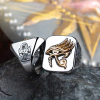 Eye of Horus rings  for man and women Copper with Stainless steel Index Ring fashion jewelry  hippop street culture mygrillz