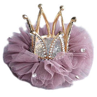 Children Kidds Girl Princess Rhinestone Crystal Lace Crown Hairpin Clip New Style Gift Decoration Accessory