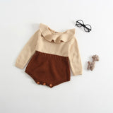 Newborn Baby Girls Boys Knitted Romper Baby Clothes Cotton Pompom Woolen Baby Rompers Ruffle Infant Baby Boys Jumpsuit Overalls