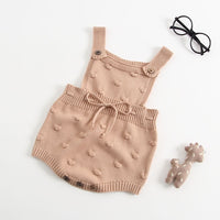 Newborn Baby Girls Boys Knitted Romper Baby Clothes Cotton Pompom Woolen Baby Rompers Ruffle Infant Baby Boys Jumpsuit Overalls