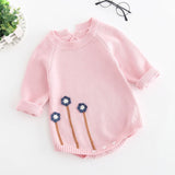 Newborn Baby Girls Boys Knitted Romper Baby Clothes Cotton Pompom Woolen Baby Rompers Ruffle Infant Baby Boys Jumpsuit Overalls