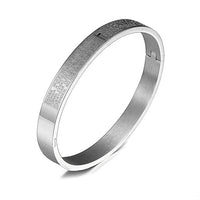 2020 New Luxury Cuff Cross Bracelet Bangle Stainless Steel Open Bracelet Carving Spanish Scripture For Men Women Jewelry
