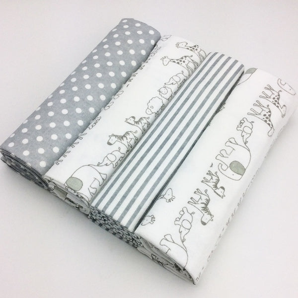 NEW color 4pcs/pack 100%cotton flannel receiving baby blanket newborn  colorful cobertor baby bedsheet supersoft blanket 76x76cm