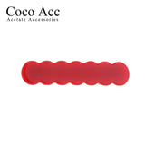 japan korean new design acrylic colid candy color Scallop shell bar shaped wave simple hair side clips grips barrettes kids baby