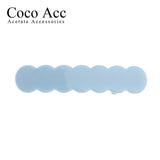 japan korean new design acrylic colid candy color Scallop shell bar shaped wave simple hair side clips grips barrettes kids baby