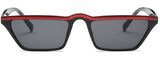 Black Fashion Design Women Sun Glasses Flat Top Sunglasses Square Frame Classic Shades Vintage Black Red Eyewear Oculos de sol