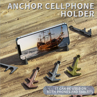Magnetic Phone Stand Holder Creative Portable Retro Anchor Shaped Metal Mini Desktop Support Tablet Phone Holder Tripod Tool