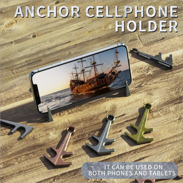 Magnetic Phone Stand Holder Creative Portable Retro Anchor Shaped Metal Mini Desktop Support Tablet Phone Holder Tripod Tool