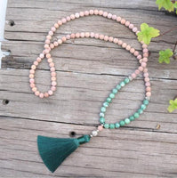 8mm Natural Stone Beads,Matte Line Stone,Qinghai Jadeite,JapaMala Sets,Spiritual Jewelry,Meditation,Inspirational,108 Mala Beads