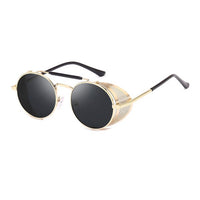 New Steampunk Retro Round Metal Sunglasses Men Women Brand Designer Glasses Metal Shields Shades Oculos De Sol UV400 Eyewear