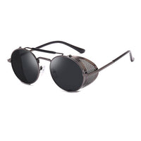New Steampunk Retro Round Metal Sunglasses Men Women Brand Designer Glasses Metal Shields Shades Oculos De Sol UV400 Eyewear