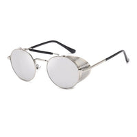 New Steampunk Retro Round Metal Sunglasses Men Women Brand Designer Glasses Metal Shields Shades Oculos De Sol UV400 Eyewear