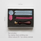 JIANWU 1pc Creative retro fire paint seal set diy manual ribbon stamps envelope greeting card seal