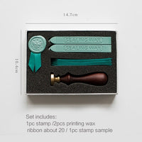 JIANWU 1pc Creative retro fire paint seal set diy manual ribbon stamps envelope greeting card seal