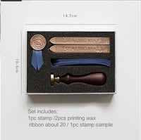 JIANWU 1pc Creative retro fire paint seal set diy manual ribbon stamps envelope greeting card seal