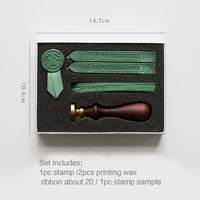 JIANWU 1pc Creative retro fire paint seal set diy manual ribbon stamps envelope greeting card seal