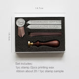 JIANWU 1pc Creative retro fire paint seal set diy manual ribbon stamps envelope greeting card seal
