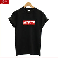 hey bitch letter funny  t-shirt women Graphic oversized japanese tops women 2020 kawaii cool streetwear vintage woman t-shirts