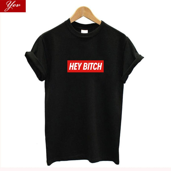 hey bitch letter funny  t-shirt women Graphic oversized japanese tops women 2020 kawaii cool streetwear vintage woman t-shirts