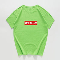 hey bitch letter funny  t-shirt women Graphic oversized japanese tops women 2020 kawaii cool streetwear vintage woman t-shirts