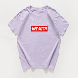 hey bitch letter funny  t-shirt women Graphic oversized japanese tops women 2020 kawaii cool streetwear vintage woman t-shirts