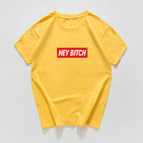hey bitch letter funny  t-shirt women Graphic oversized japanese tops women 2020 kawaii cool streetwear vintage woman t-shirts