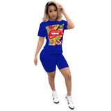 Women Sport Tracksuit Two Piece Set Summer Letter Print Short Sleeve Crop Top TShirt Pants Suit Jogging Outfit Club Matching Set