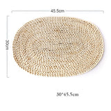 Home Mat Natural Straw Design Table Insulation Pad Round Placemats Dining Table Mats Kitchen Accessories Decoration Pad Coaster