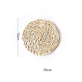 Home Mat Natural Straw Design Table Insulation Pad Round Placemats Dining Table Mats Kitchen Accessories Decoration Pad Coaster