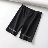 Short paragraph Letter printed Leggings For Women High Waist Black Fashion SweatPants Push Up Fitness Leggings casual pants